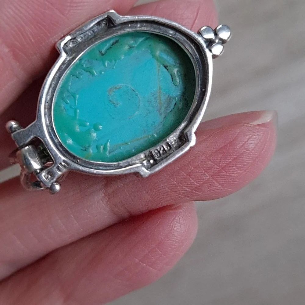 Sterling silver and turquoise pendant - Picture 8 of 11
